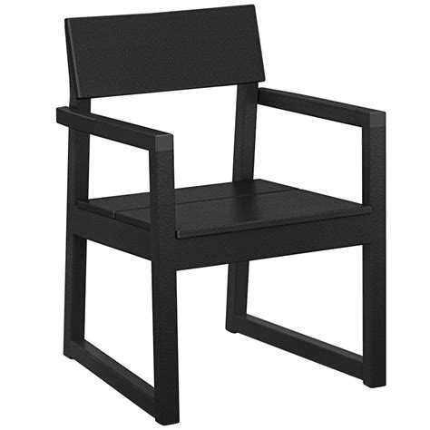 Polywood Emd200bl Edge Black Dining Arm Chair