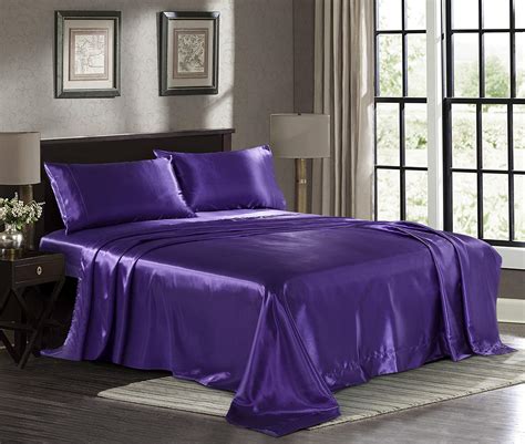 Get the best deals on king size bedding fitted sheets. Satin Sheets King 4-Piece, Purple Hotel Luxury Silky Bed ...