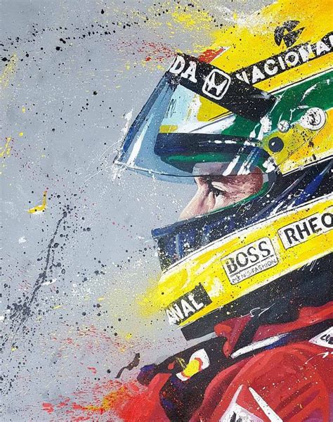 Ayrton Senna 04 Artist Embellished Print By Sean Wales Gpbox F1 Art