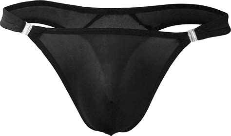 Mens Translucent Ice Silk Low Waist Underwear See Through G String T Back Bikini