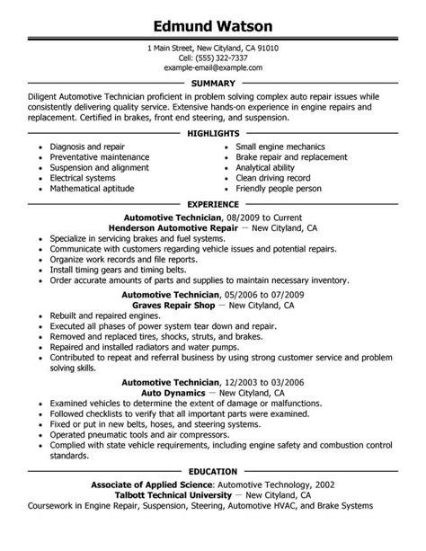I will conduct careful examination on each automobile to accurately pinpoint the problem and suggest the correct solution. Best Automotive Technician Resume Example From Professional Resume Writing Service