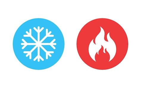 Premium Vector Hot And Cold Icon In Flat Style Snowflake And Flame
