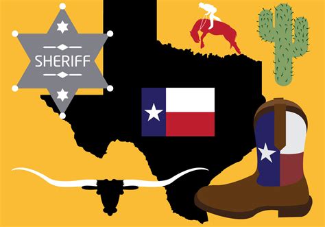 collection  texas symbols  vector