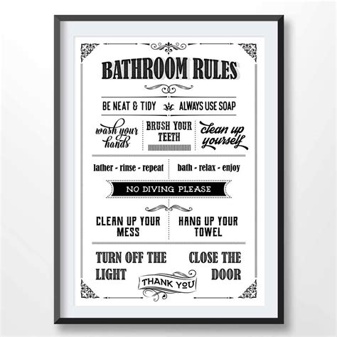 Bathroom Rules Printables Customize And Print