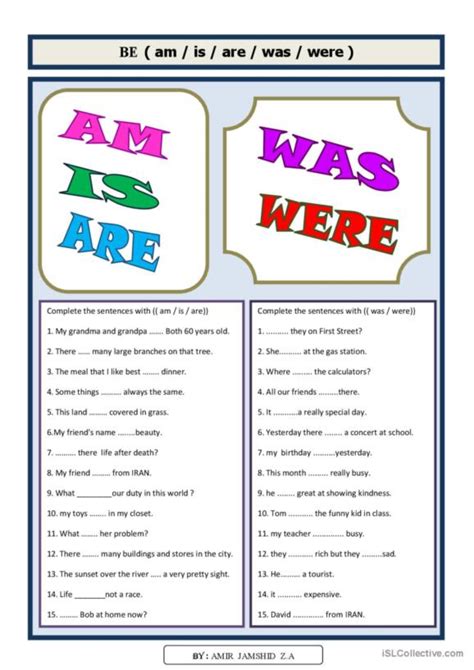 143 BE WAS Or WERE English ESL Worksheets Pdf Doc