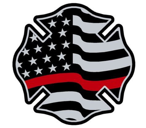 Exclusive Thin Red Line American Flag Maltese Firefighter Decals