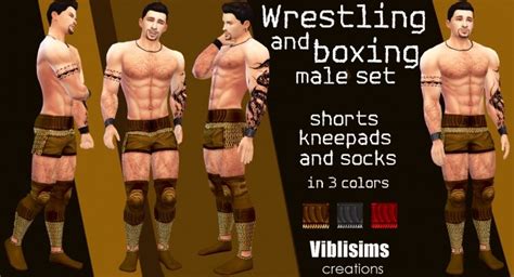 Wrestling And Boxing Shorts Kneepads And Socks By Ciaolatino38 Sims
