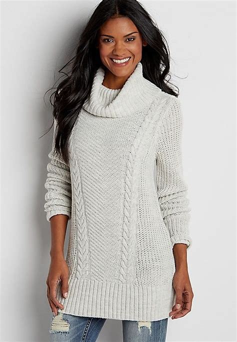 Cable Knit Tunic Sweater With Cowl Neck Maurices Knit Tunic Tunic Sweater Sweaters