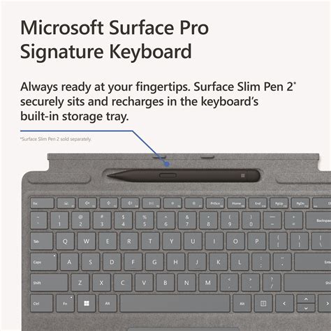 Microsoft Signature Keyboard For Surface Pro 8 And X Holds And Charges