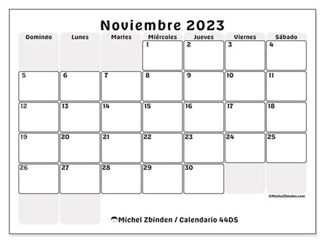 Calendario Noviembre De 2023 Para Imprimir “442ds” Michel Zbinden Co
