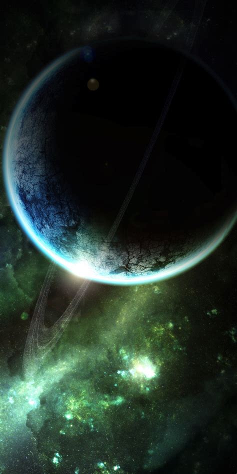 Download Planet Space Saturn Fantasy Art 1080x2160 Wallpaper Honor