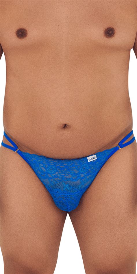 Candyman 99421x Lace G String Thongs Royal Blue Mensunderwearstore