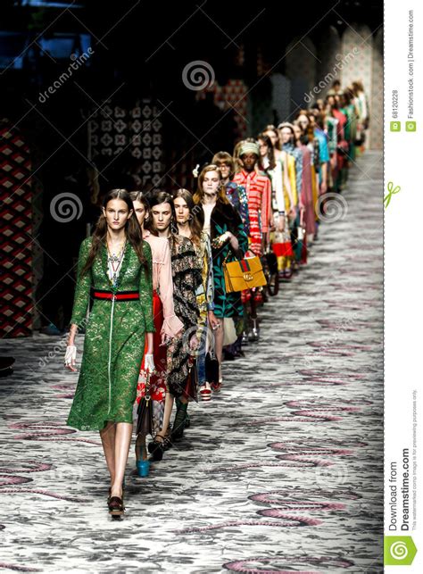 Models Walk the Runway Finale during the Gucci Show Editorial Stock ...