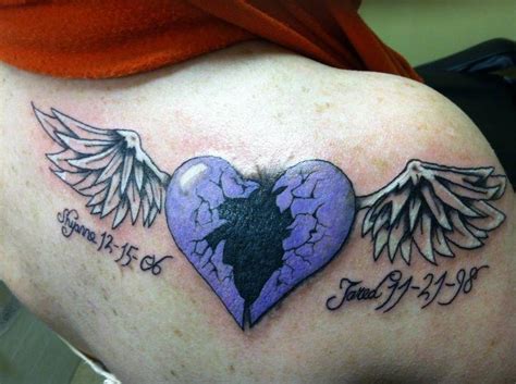 Broken Heart With Wings Tattoo Designs Sun And Moon