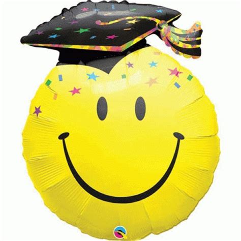 Smiley Face Graduation Cap 36 Balloon Party T Decoration And Free Ribbon
