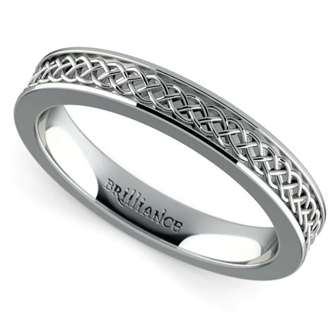 Celtic Knot Mens Wedding Ring In Platinum 