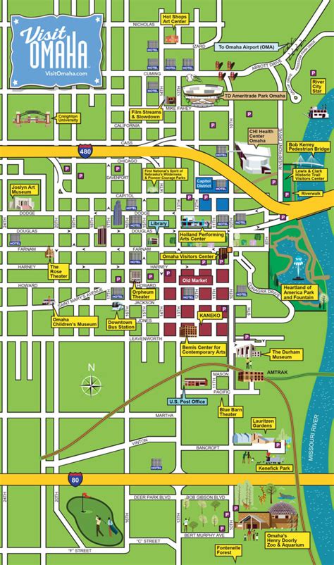 Downtown Omaha Map Chi Health Center Arena
