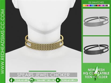 Spears Jewel Chocker By Thiago Mitchell At Redheadsims Sims 4 Updates