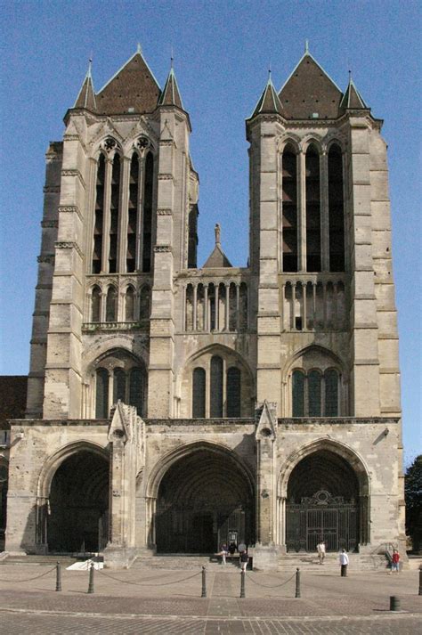 The West Front At Noyon Cathedral Showing Transitional