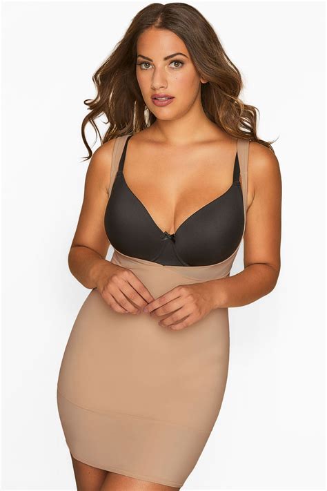 Nude Underbra Smoothing Slip Dress With Firm Control Plus Size 16 To 28