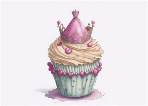 Watercolor Queen Princess Birthday Cake Graphic By Ane · Creative Fabrica