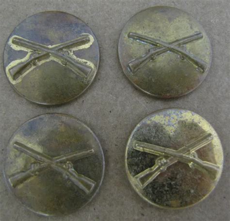Salty Original Ww2 Us Army Enlisted Mens Infantry Collar Disc Lot Of