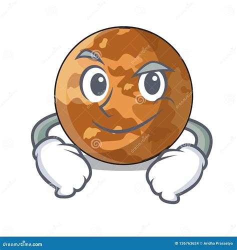 Smirking Picture Of A Cartoon Mercury Planet Stock Vector