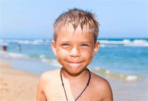 Young Boy On The Beach Stock Image Image Of Recreation 21630999