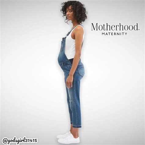 Motherhood Maternity Jeans Nwt Indigo Blue Side Panel Letdown Hem