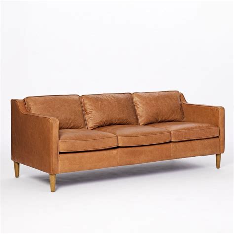 Hamilton 3 Seater Leather Sofa 206 Cm West Elm Australia