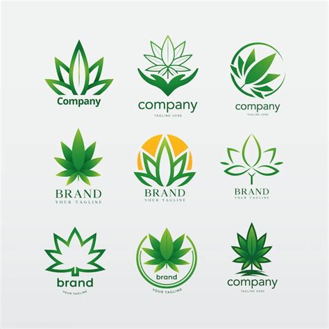 Logo De Cannabis Empresa Vector Premium