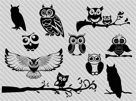 Chouette Svg Bundle Owl Svg Owl Clipart Owl Svg Cutting Files Owl
