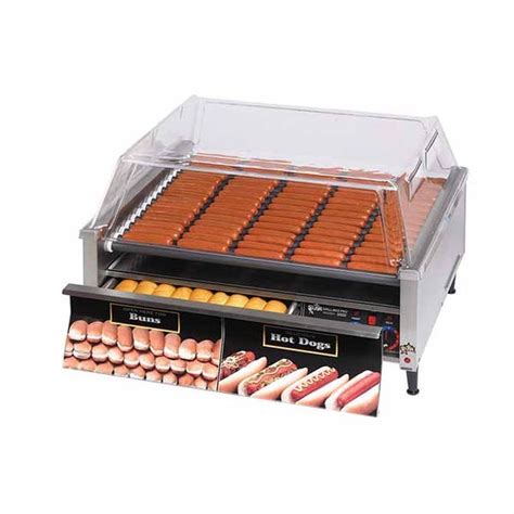 Star 75scbd Grill Max 75 Hot Dog Roller Grill With Bun Drawer And
