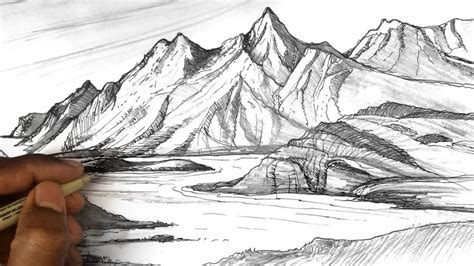 How To Draw Mountains Step By Step Easy For Beginners