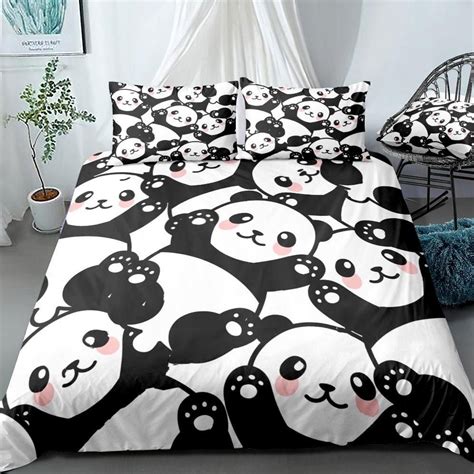 Covered In An Adorable Black And White Panda Pattern This Black