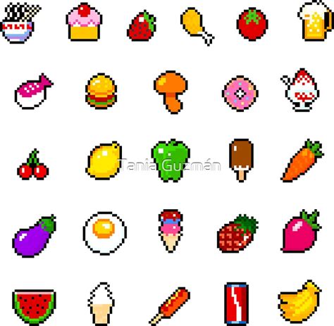 Pixel Art Food Dessin Facile Modèle Difficile Nourriture