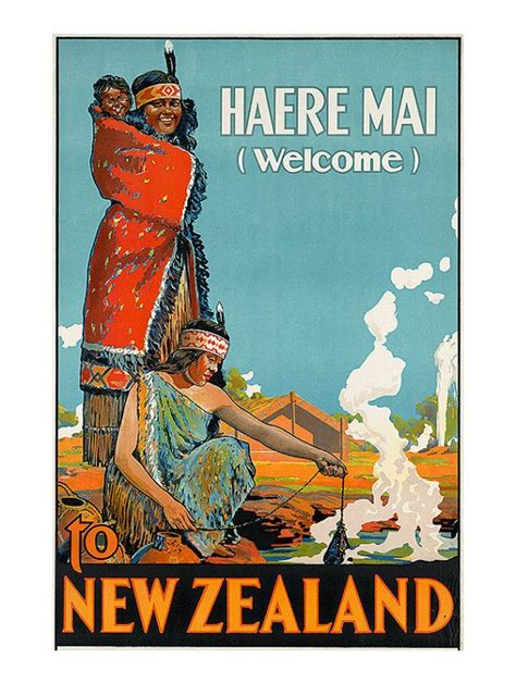 New Zealand Travel Poster Vintage Art Deco Poster New Zealand Print New