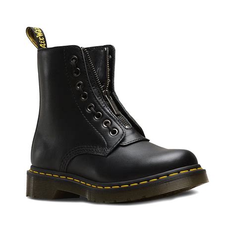 Dr Martens 1460 Pascal Removable Front Zip 8 Eyelet Boots In Black