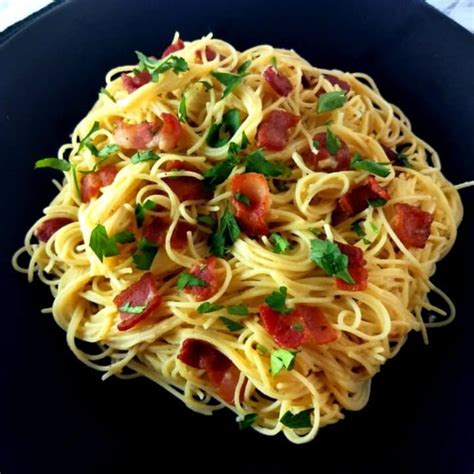 Easy Spaghetti Carbonara With Bacon Simple Living Recipes