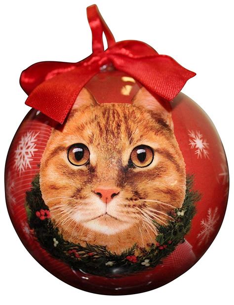 Tabby Cat Christmas Ornament Shatter Proof Ball Easy To Personalize A