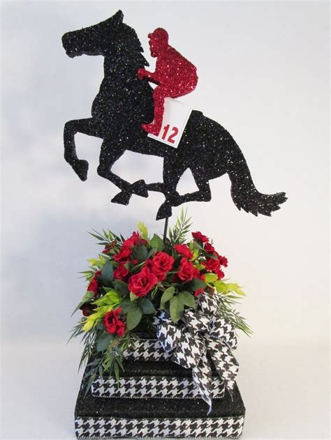 Horsey And Jockey On 3 Tier Centerpiece Base With Red Roses Designs By