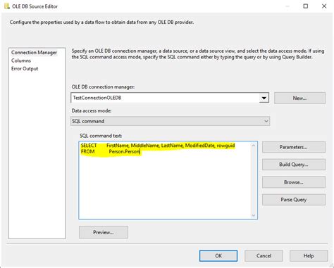 Ssis Ole Db Source Sql Command Vs Table Or View