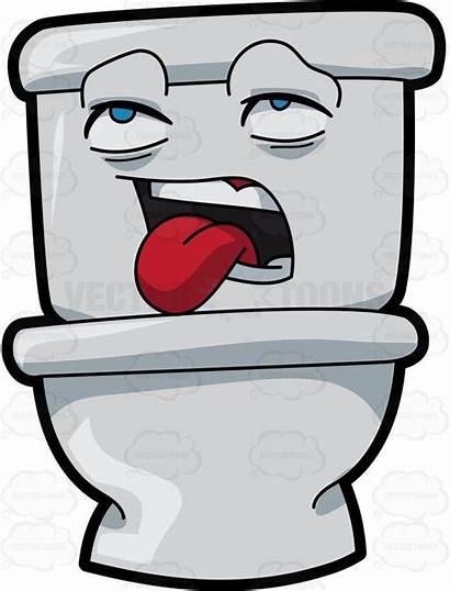 Toilet Wc Seat Clipart Cartoon Exhausted Clip
