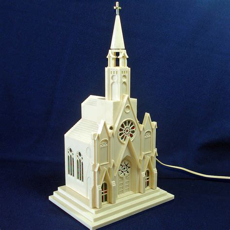Paramount Raylite 1950s Musical Lighted Christmas Church