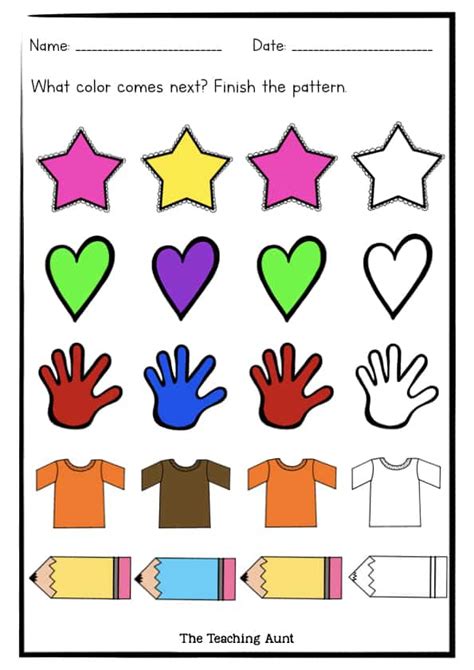 Color The Patterns Worksheets Worksheetsday