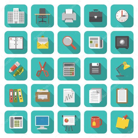Office Icons Stock Vector By ©vectorikart 42768373