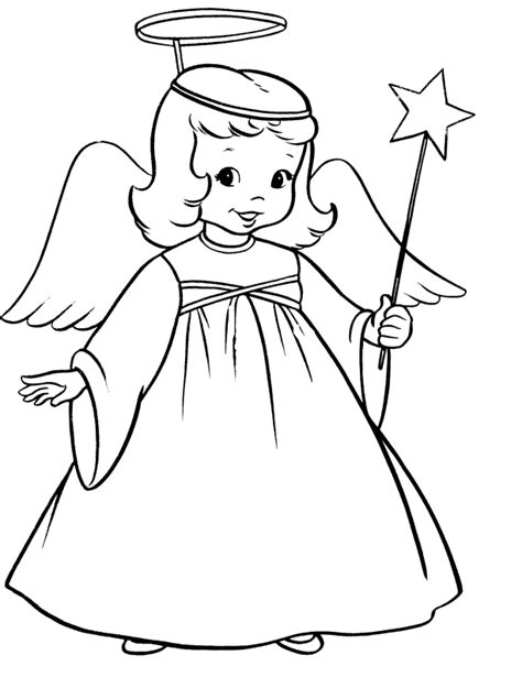 Cartoon Angel Coloring Page Coloring Pages