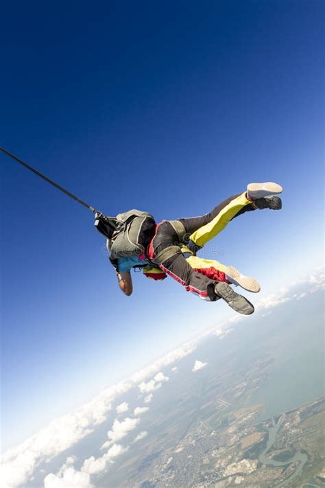 Skydiving Photo Tandem Jump In Freefall Stock Image Image Of