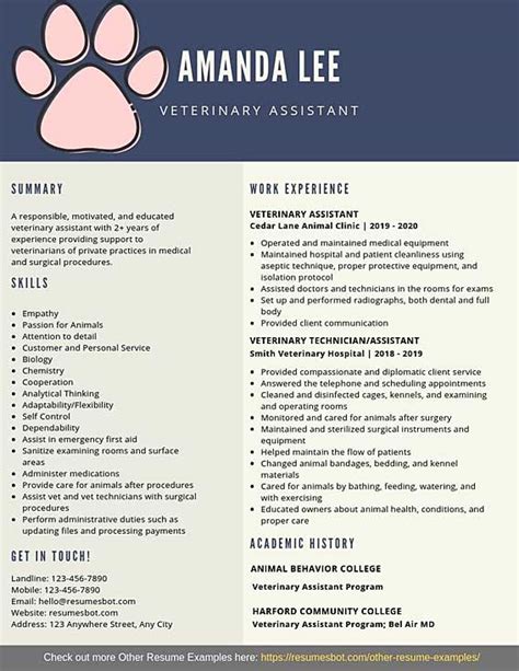 Job summary veterinary assistants help the technicians, doctors, and receptionists in all duties of the hospital. Veterinary Assistant Resume Samples and Tips PDF+DOC Templates 2021 | Veterinary Assistant ...