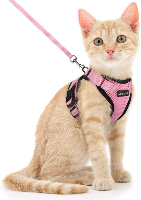 Pet Supplies Dooradar Cat Harness And Leash Set Escape Proof Safe Adjustable Kitten Vest